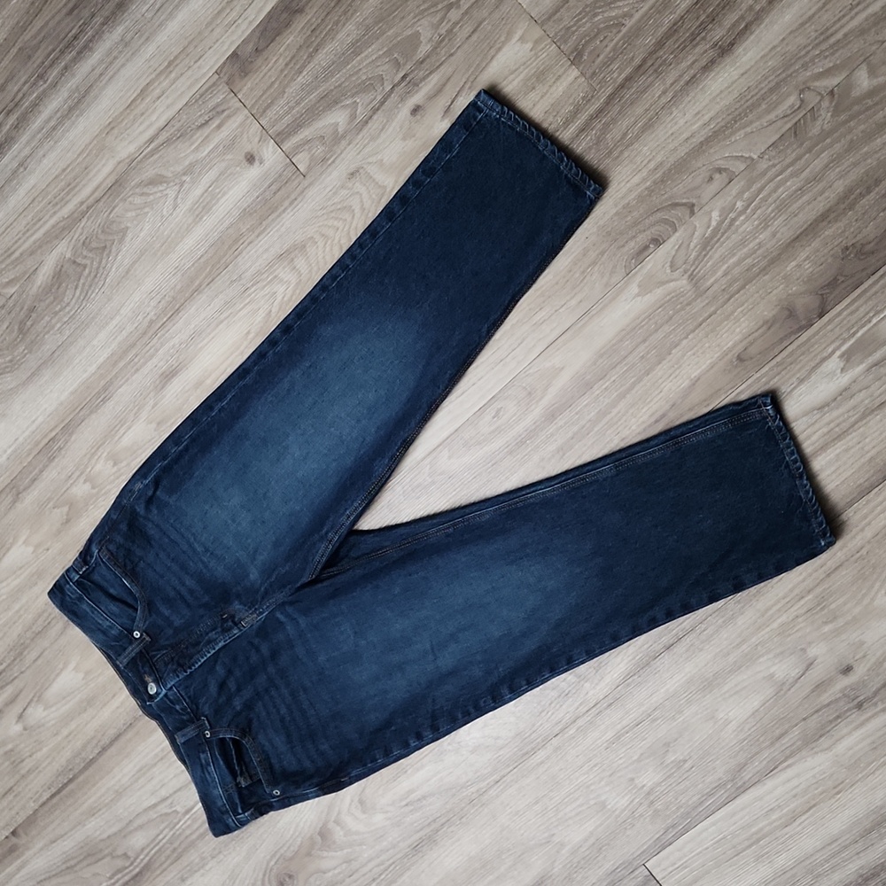 Old Navy Denim Slouchy Straight High-Rise Button Fly Cropped Length Blue Jeans 8